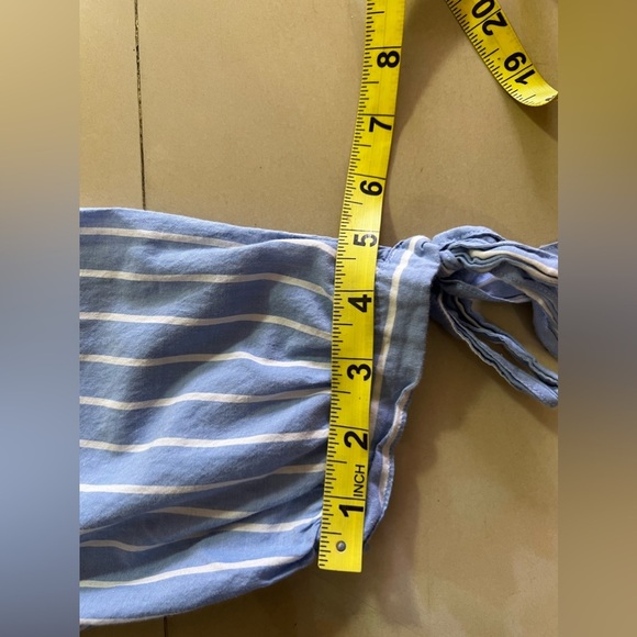 black and white striped flowy Round- neck blouse shirt with elasticsleeve 3/4‎ - Picture 8 of 15